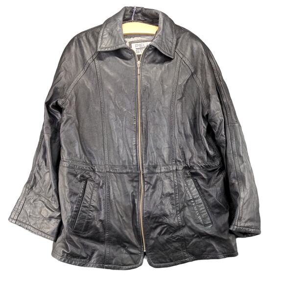 Pelle Studio Wilsons Full Zip Leather Jacket Thinsulate Size L Black - Picture 1 of 14